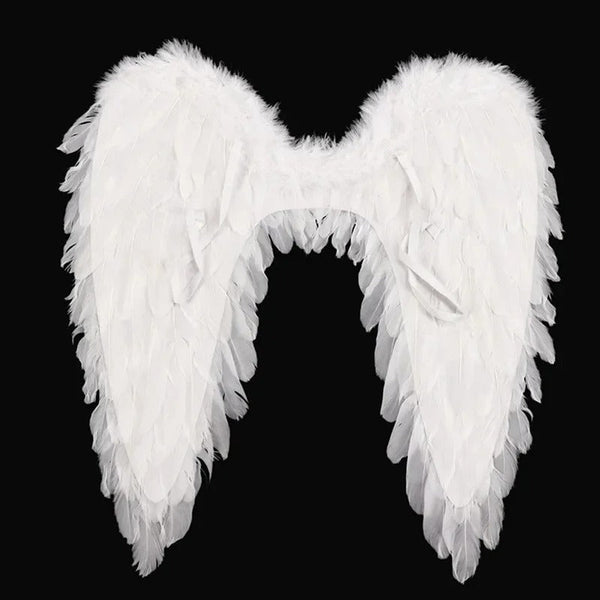Luxurious Feathered Angel Wings for Halloween & Cosplay - Elegant Costume Accessory for Parties & Performances
