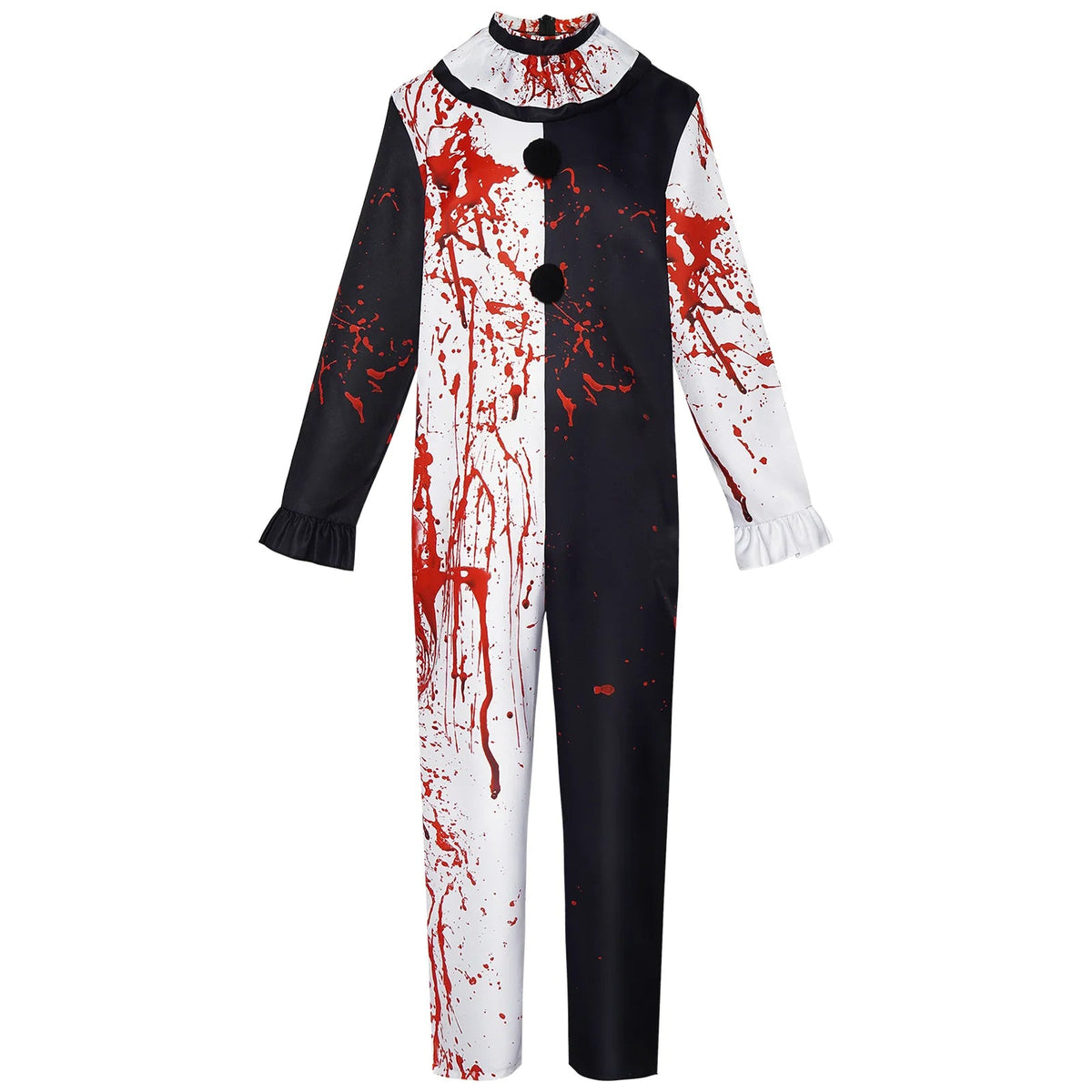 Clown Costume Bloody Jumpsuit Halloween 2025 Scary Party