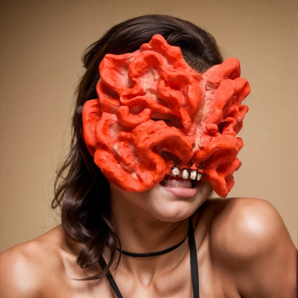 Zombie Mask Half Face Mushroom Cosplay Halloween 2025 Prop
