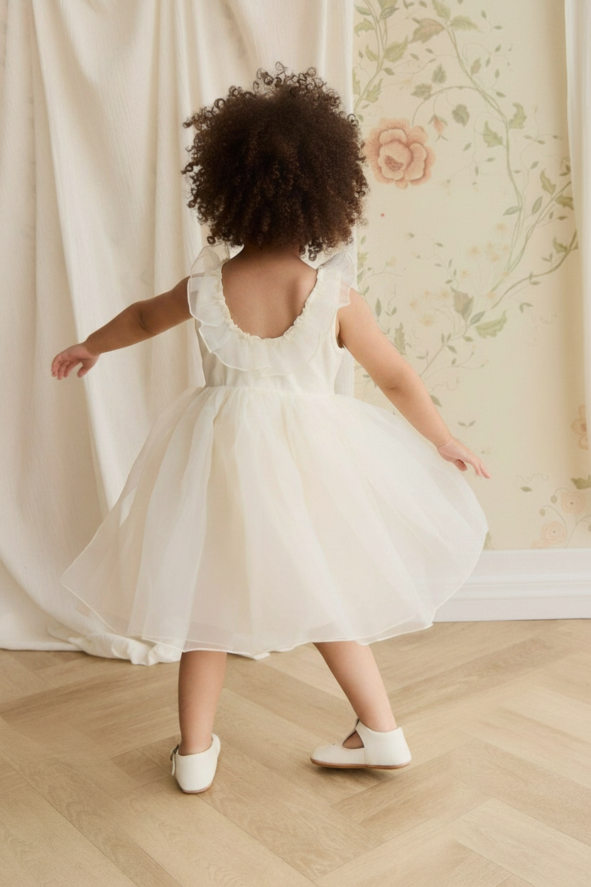 Cotton Baby Dress - Cream