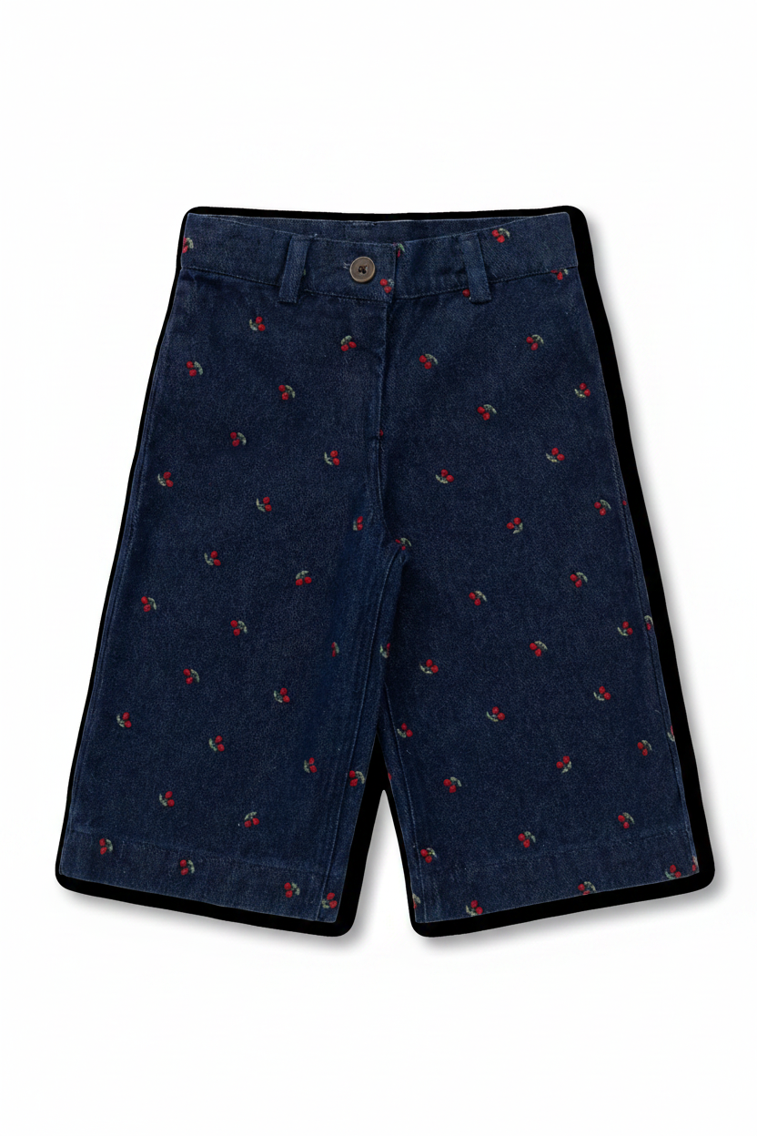 Cotton Baby Pants - Cerise Denim