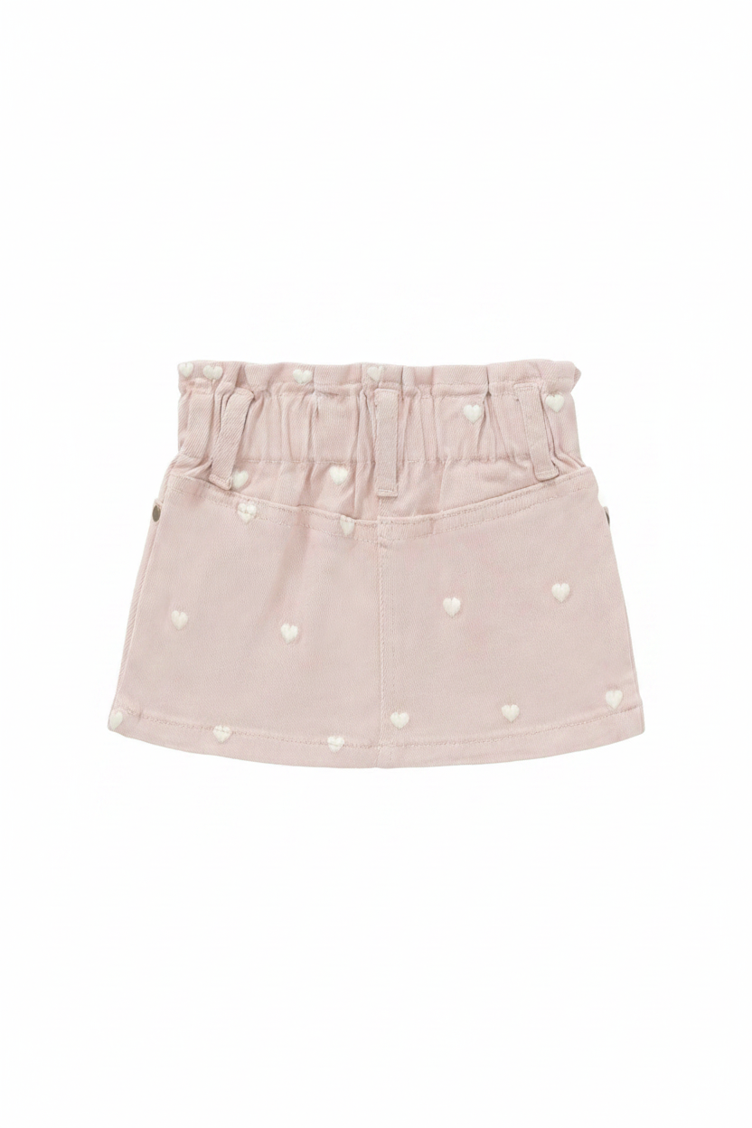 Cotton Baby Skirt - Peach Heart Print