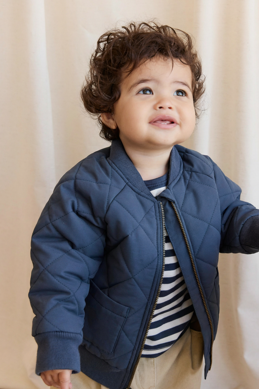 Cotton Baby Jacket - Slate Blue