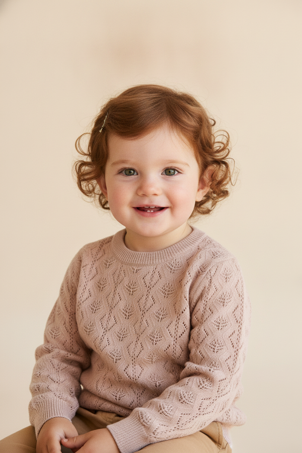 Cotton Baby Sweater - Chalky Pink