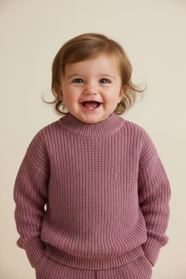 Cotton Baby Sweater - Heather Gray