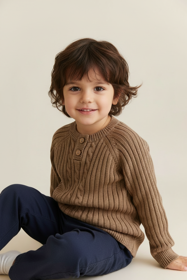 Cotton Baby Sweater - Tan