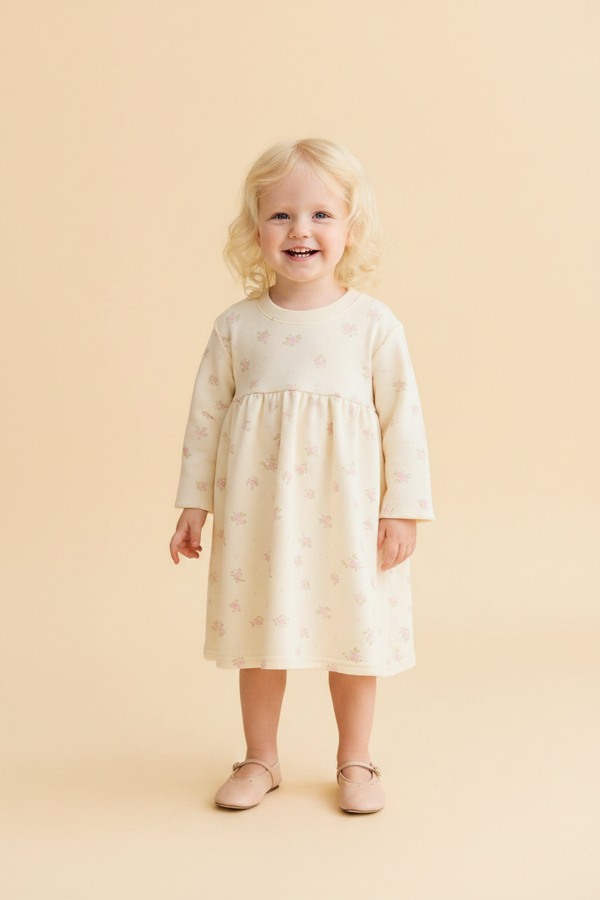 Organic Cotton Baby Dress - White