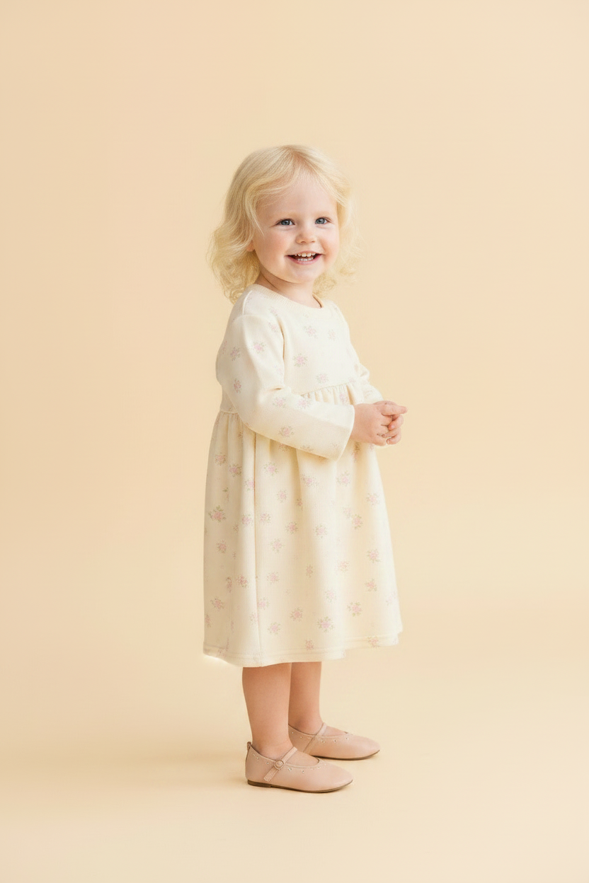 Organic Cotton Baby Dress - White