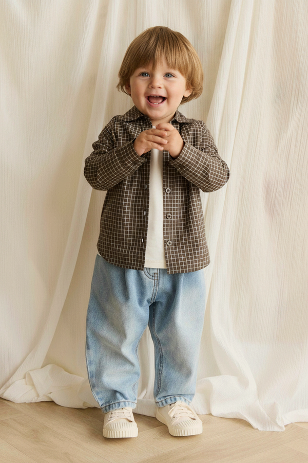 Organic Cotton Baby Top - Coffee Check