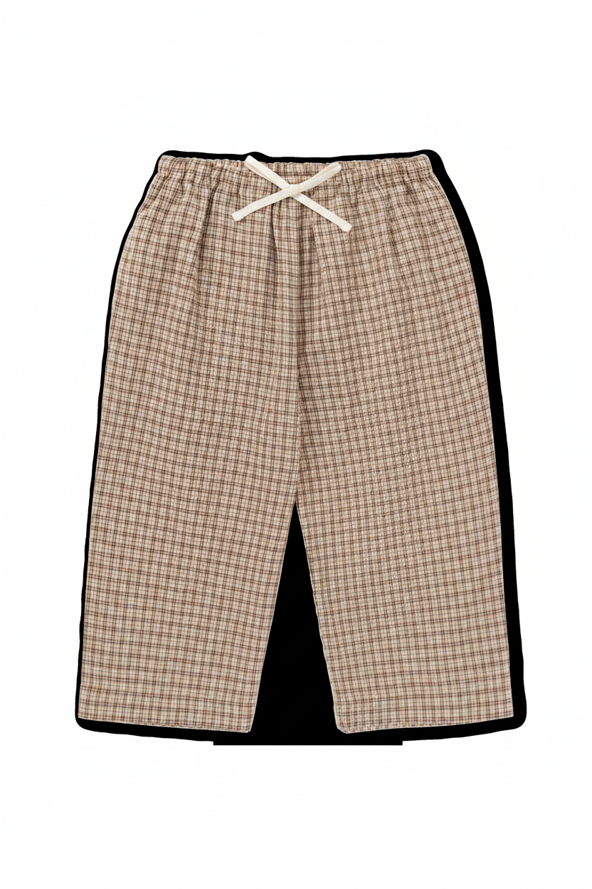 Organic Cotton Baby Pants - Cocoa Check
