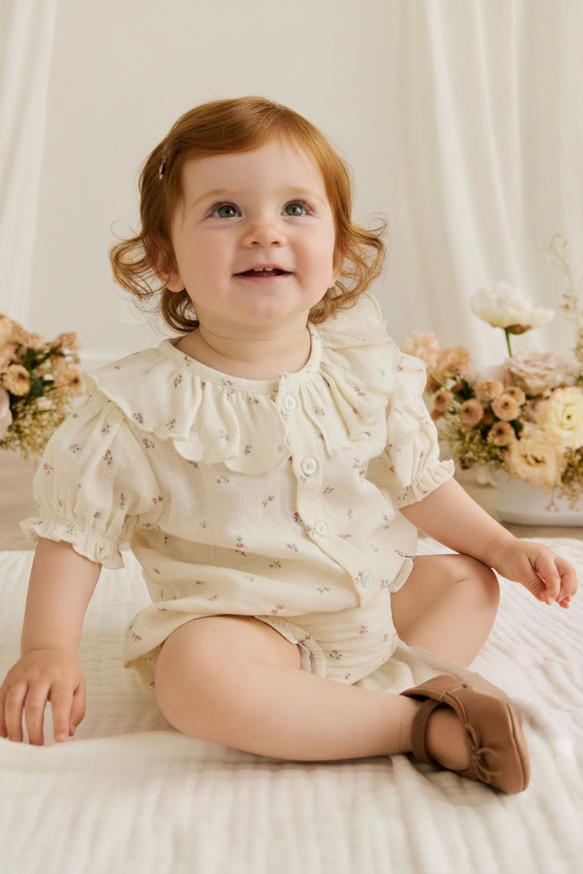 Cotton Muslin Baby Top - Dusty Rose