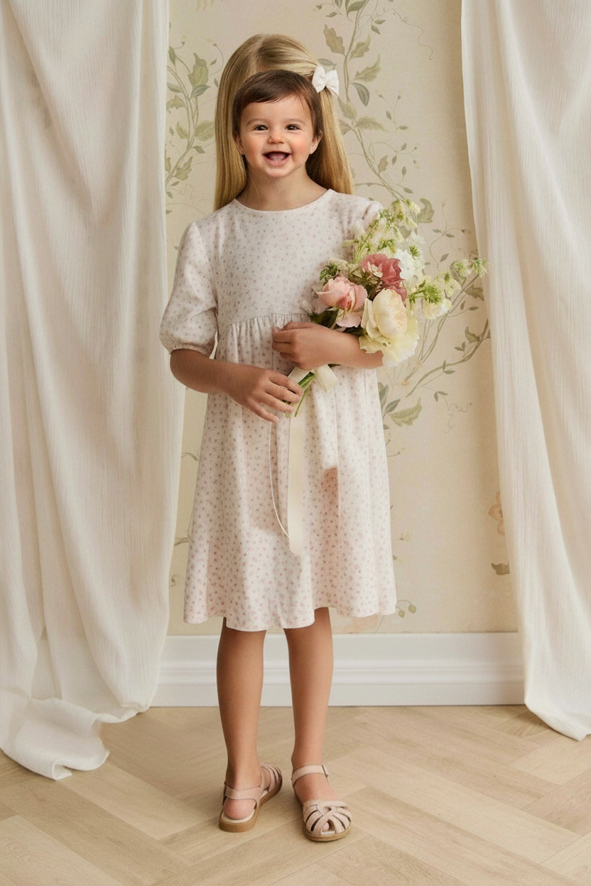 Organic Cotton Baby Dress - Blush Pink