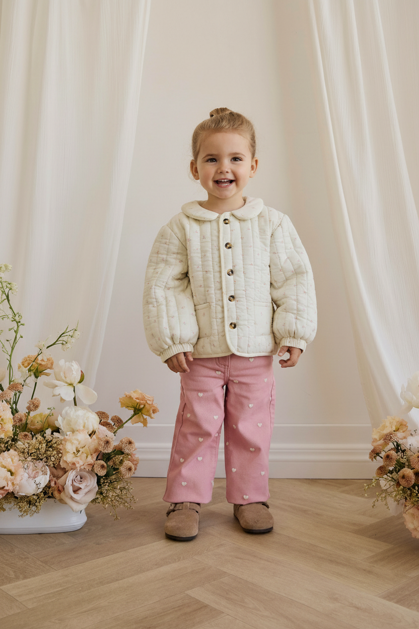 Organic Cotton Baby Jacket - Dusty Rose