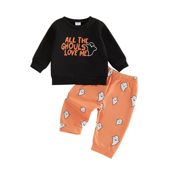 Long Sleeve All The Ghouls Love Me Baby Set
