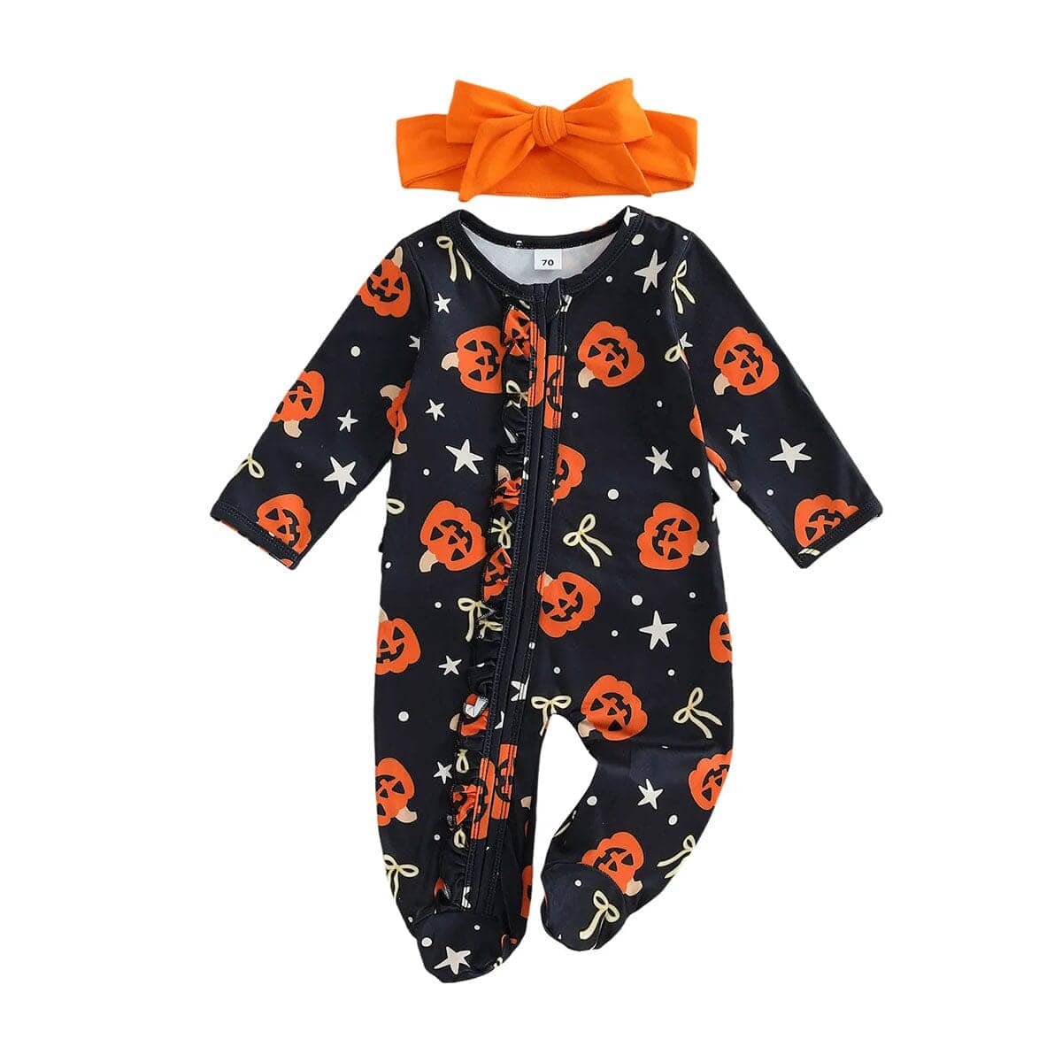 Long Sleeve Halloween Footed Baby Jumpsuit