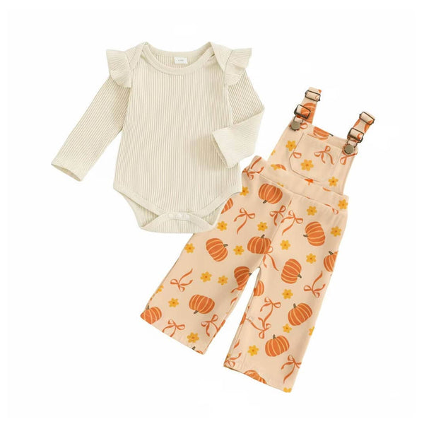 Long Sleeve Pumpkin Patch Ribbed Baby Set