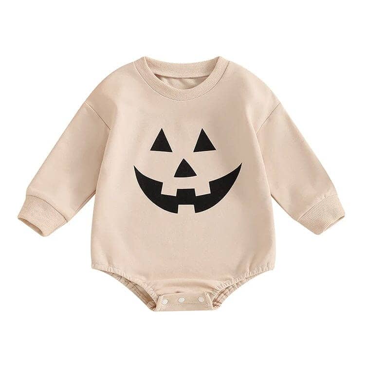 Pumpkin Face Halloween Baby Bodysuit