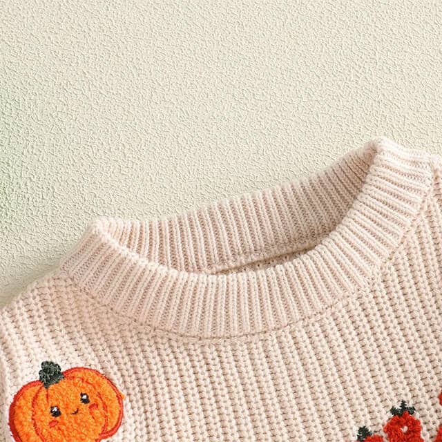 Pumpkin Picking Crew Knit Baby Sweater