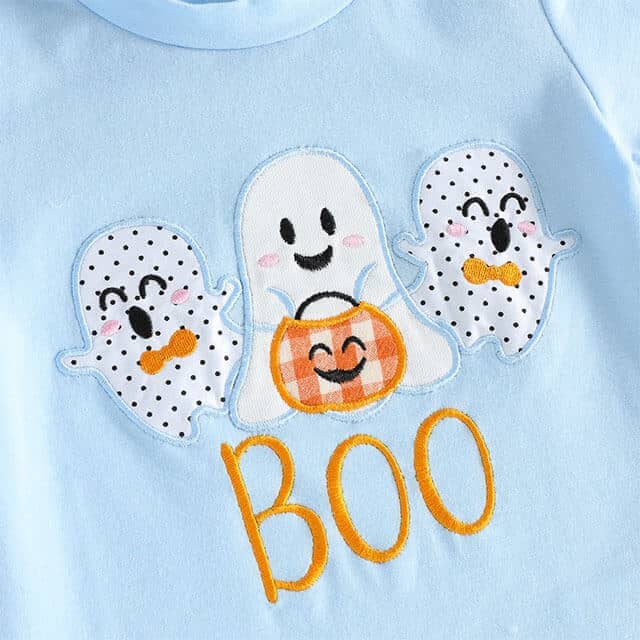 Short Sleeve Boo Checkered Shorts Toddler Set