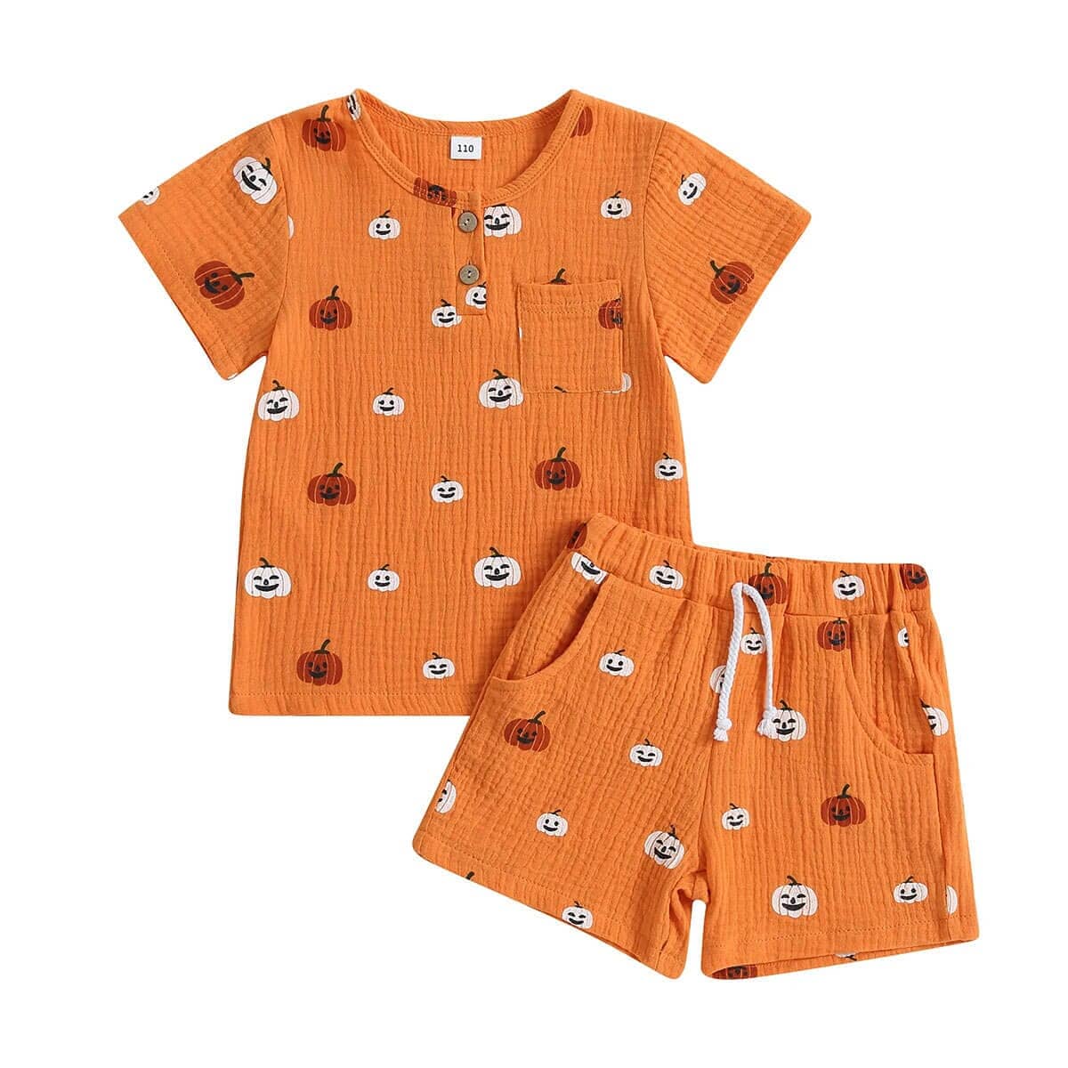 Short Sleeve Pumpkin Baby Set
