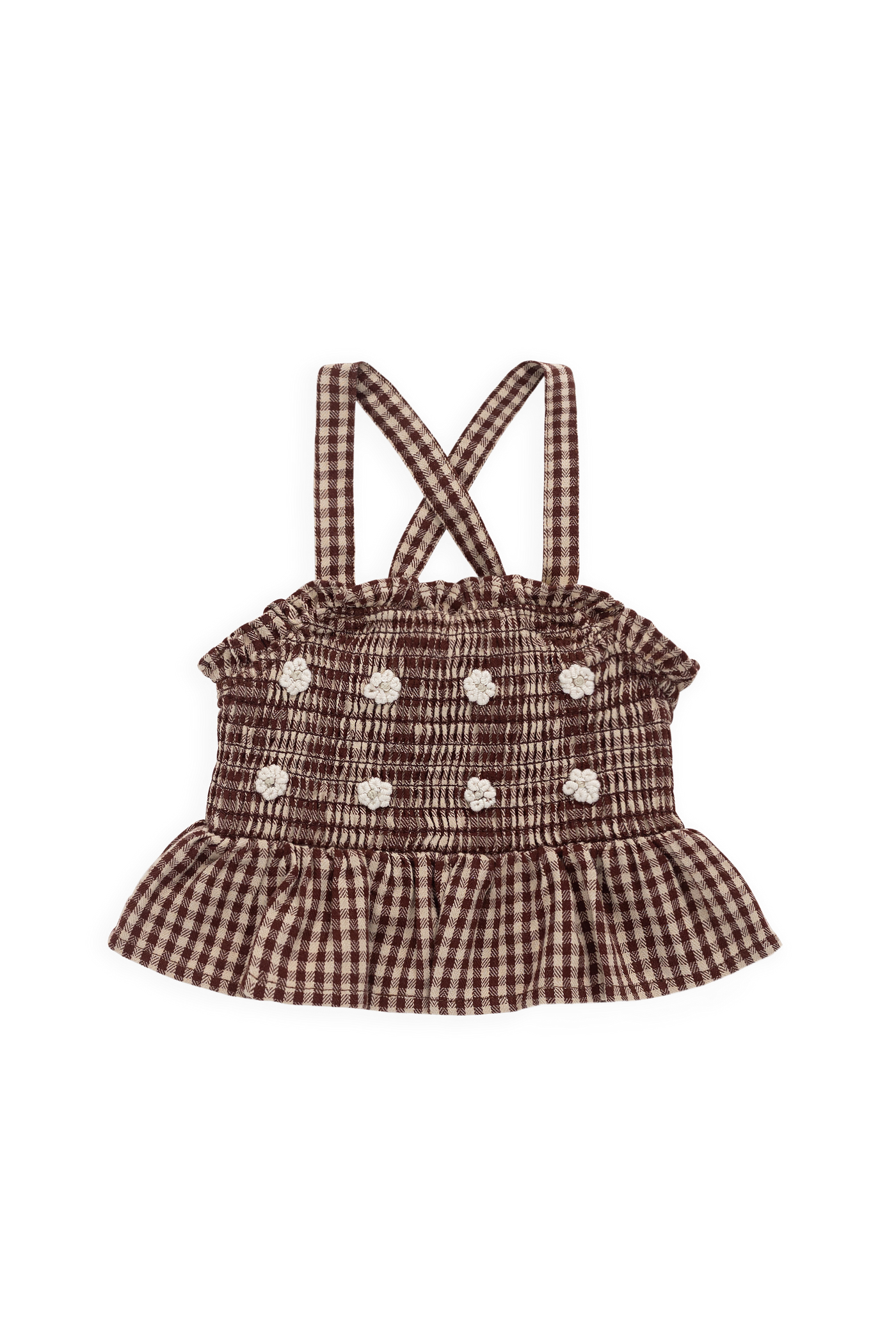 Organic Cotton Auden Top - Cinnamon Gingham