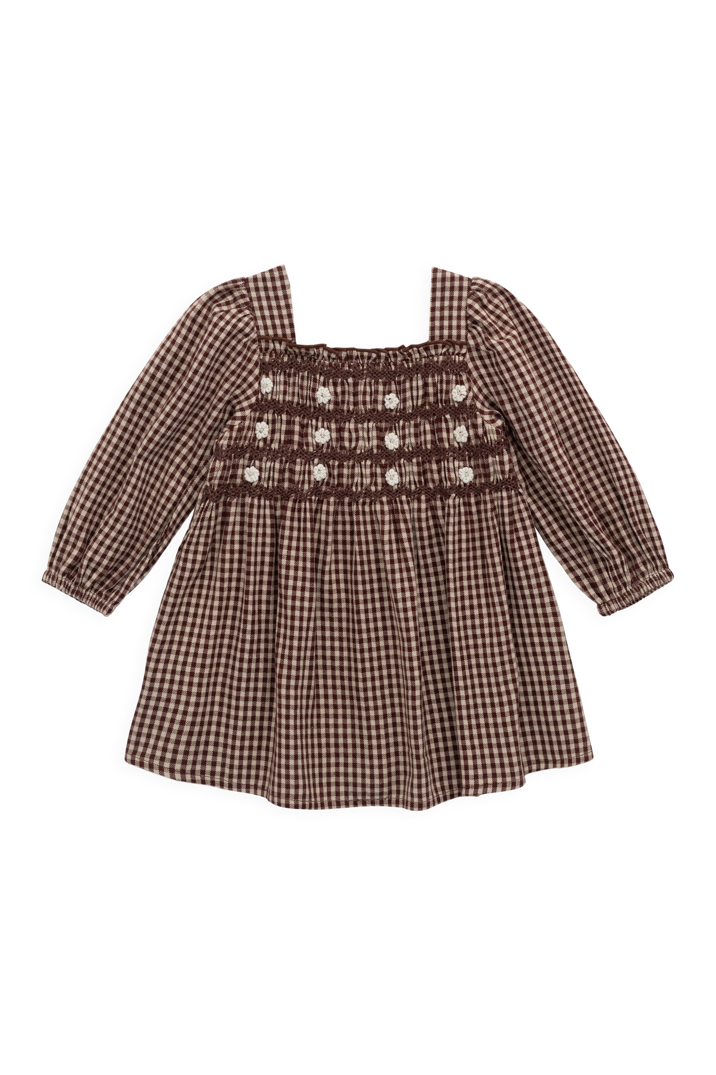 Organic Cotton Cecile Dress - Cinnamon Gingham