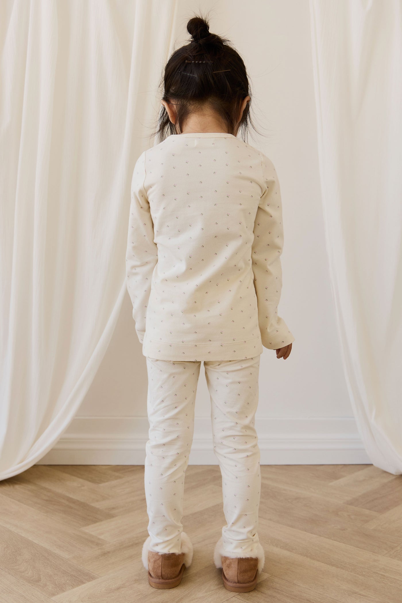 Organic Cotton Jarrah Long Sleeve Pajama Set - Ditsy Cherries