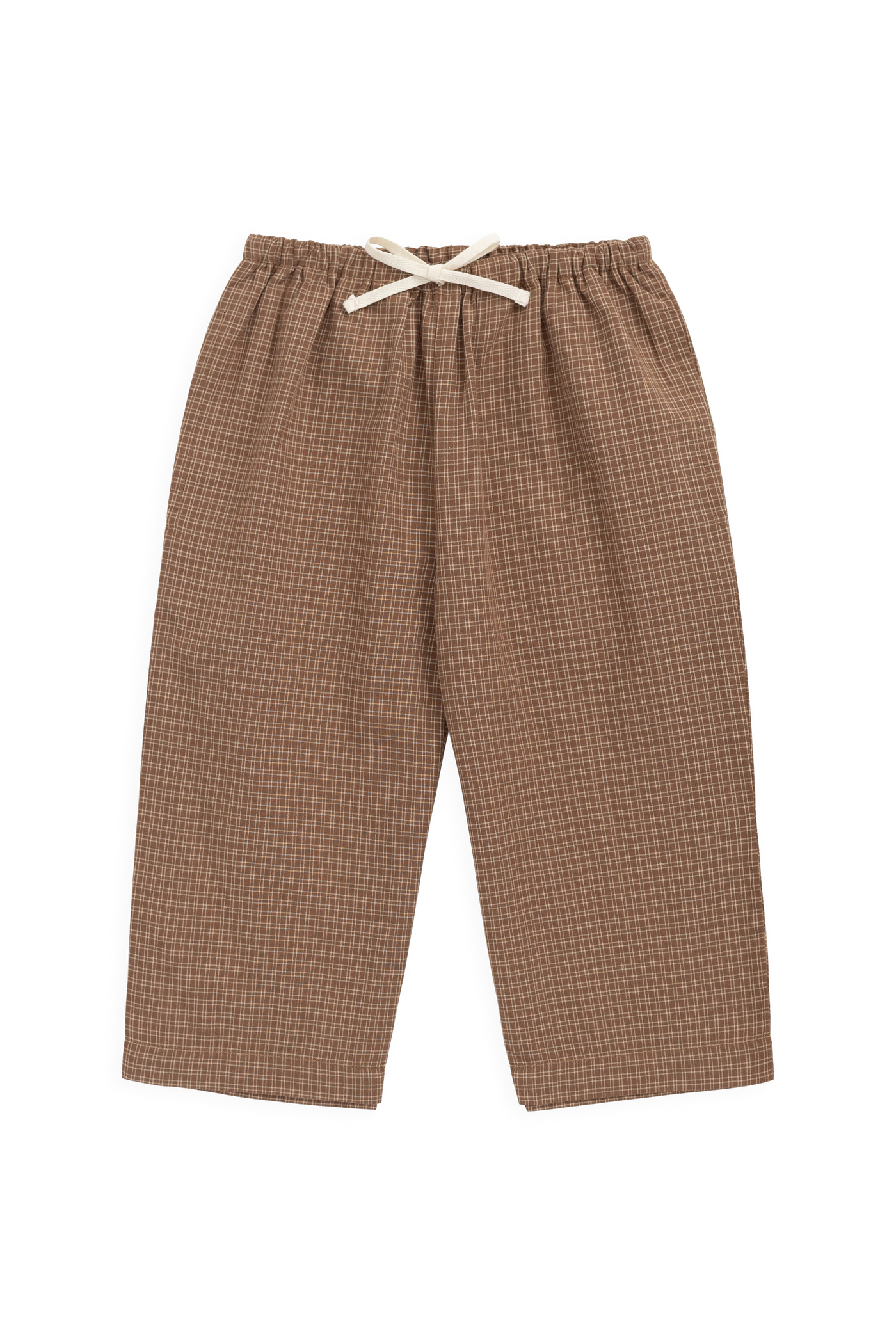 Organic Cotton Kenji Pant - Double Windowpane Check Oud/Hay