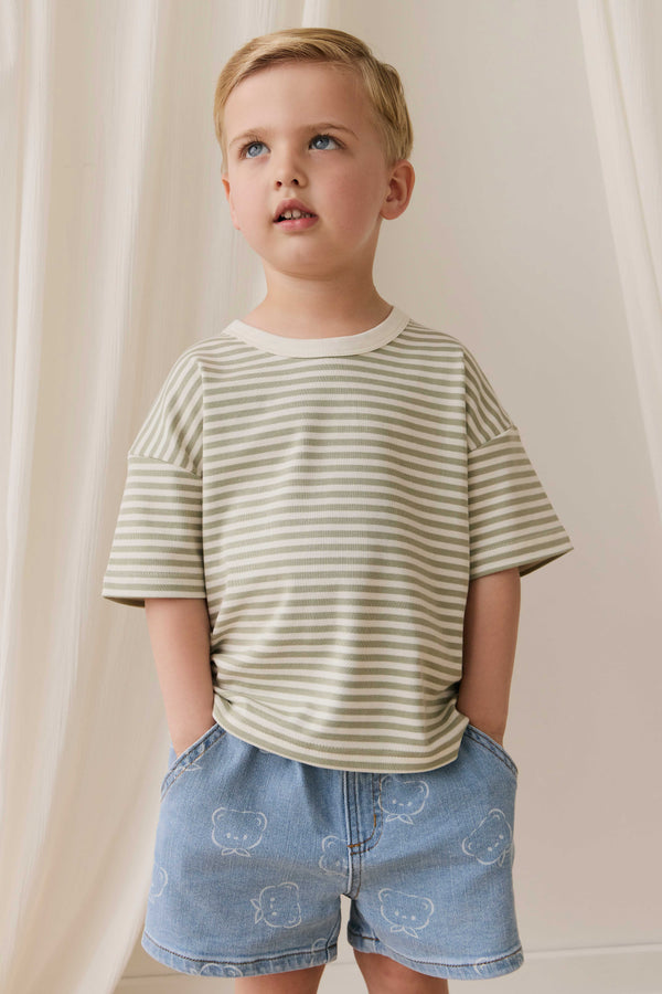 Reid Denim Short - Bowie Bear Denim