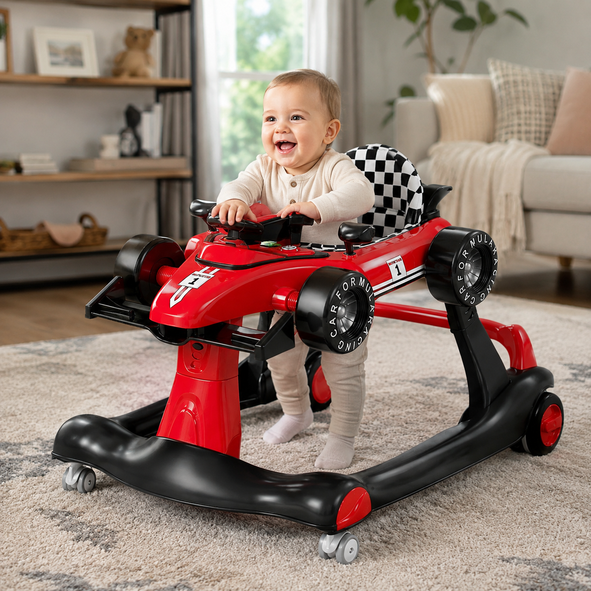 4-in-1 Foldable Racecar Toddler Activity Push Walker - view 8