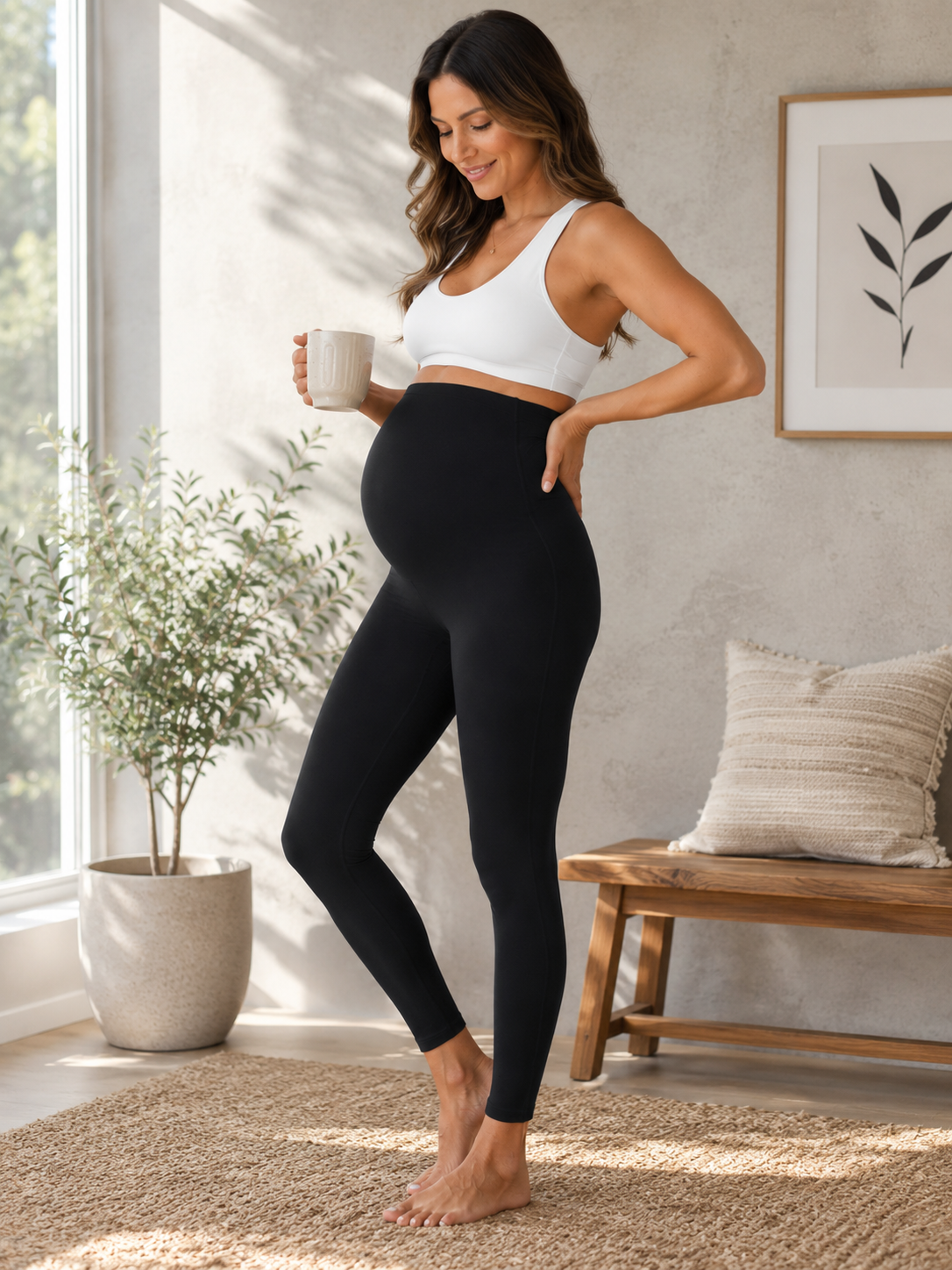 Ergonomic Baby-Bump Pregnancy Leggings.