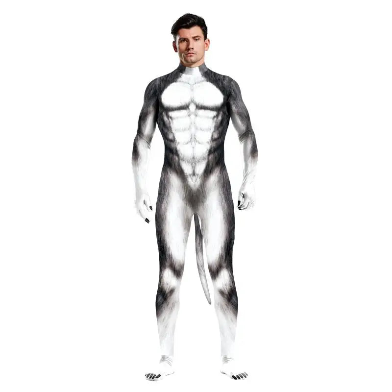 Husky Costume Bodysuit Unisex Couple Halloween Party