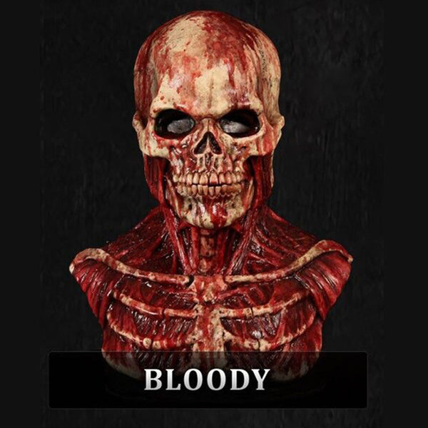 Halloween Skull Mask Latex Bloody Horror Costume 2025