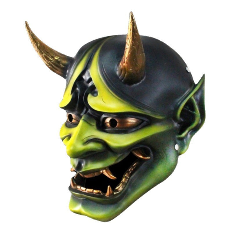 Resin Demon Mask Full Face Horned Cosplay Halloween 2025