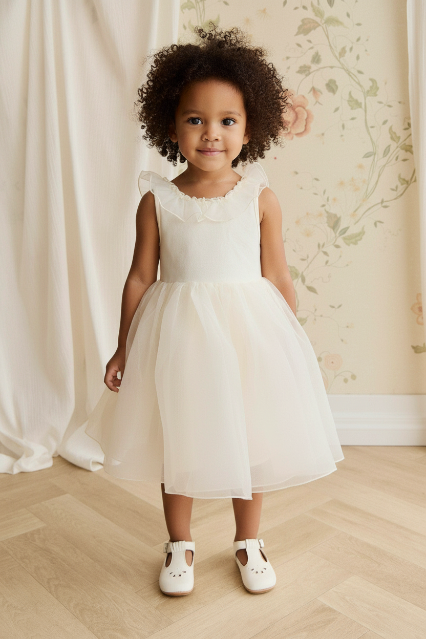 Cotton Baby Dress - Cream - Kumfy Kids