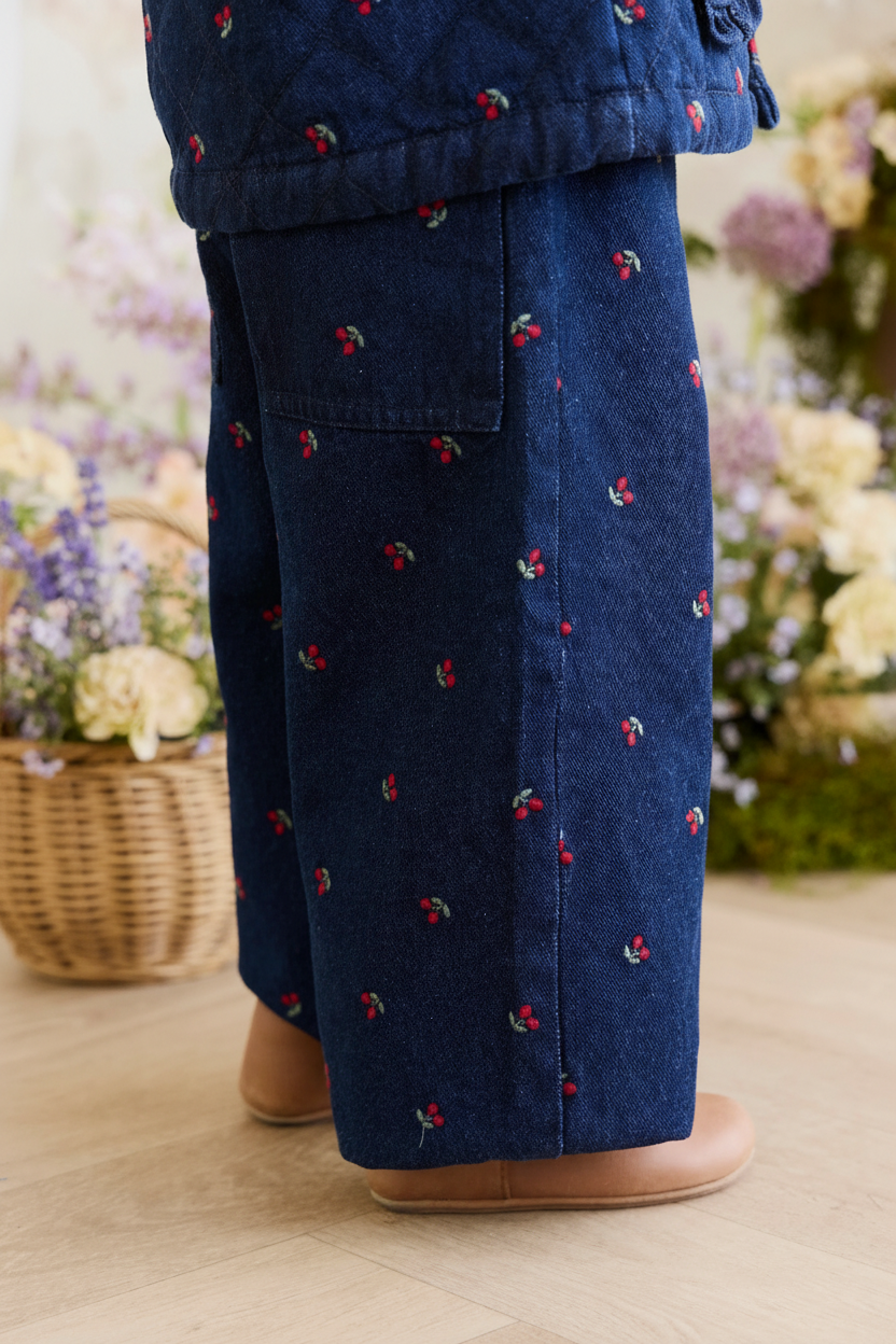 Cotton Baby Pants - Cerise Denim - Kumfy Kids (4)