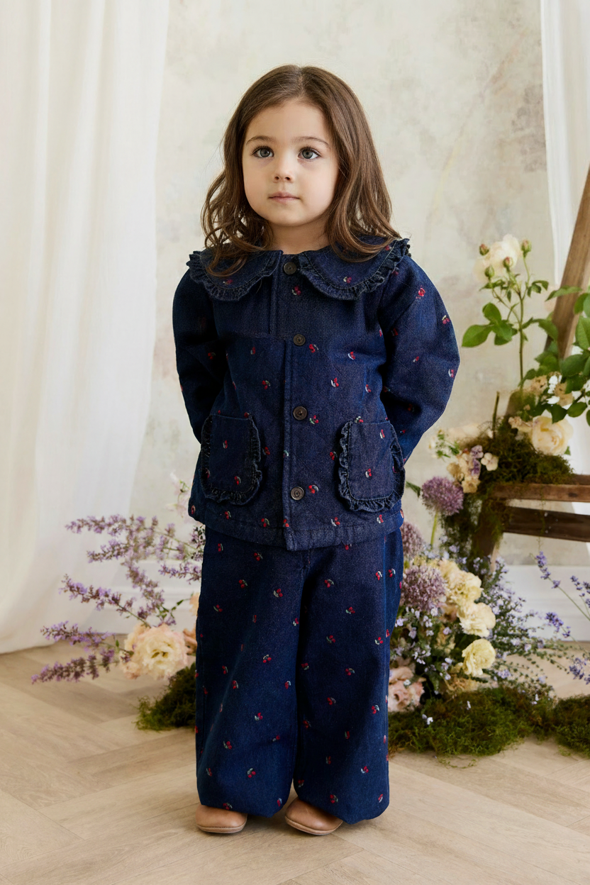 Cotton Baby Pants - Cerise Denim - Kumfy Kids (5)