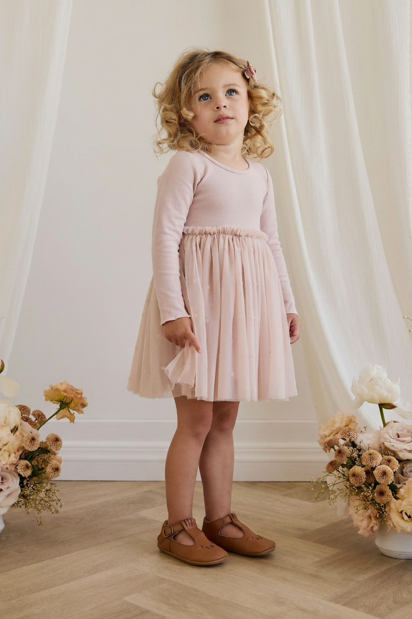 Cotton Baby Dress - Pink Heart Print - Kumfy Kids (2)