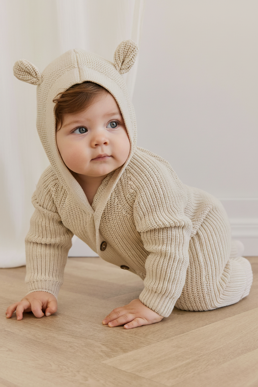 Cotton Baby Romper - Vanilla Cream - Kumfy Kids