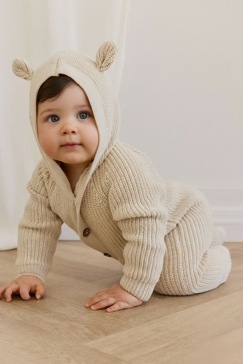 Cotton Baby Romper - Vanilla Cream - Kumfy Kids (4)