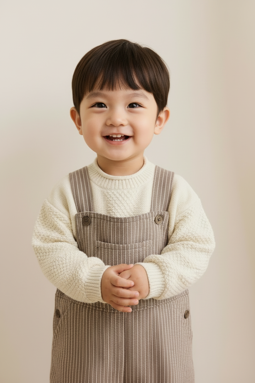 Cotton Baby Pants - Brown Pinstripe - Kumfy Kids (3)