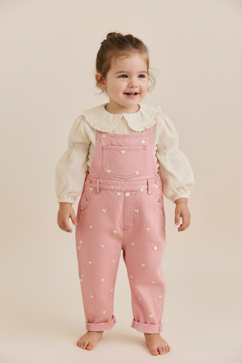 Cotton Baby Pants - Rose Heart Print - Kumfy Kids