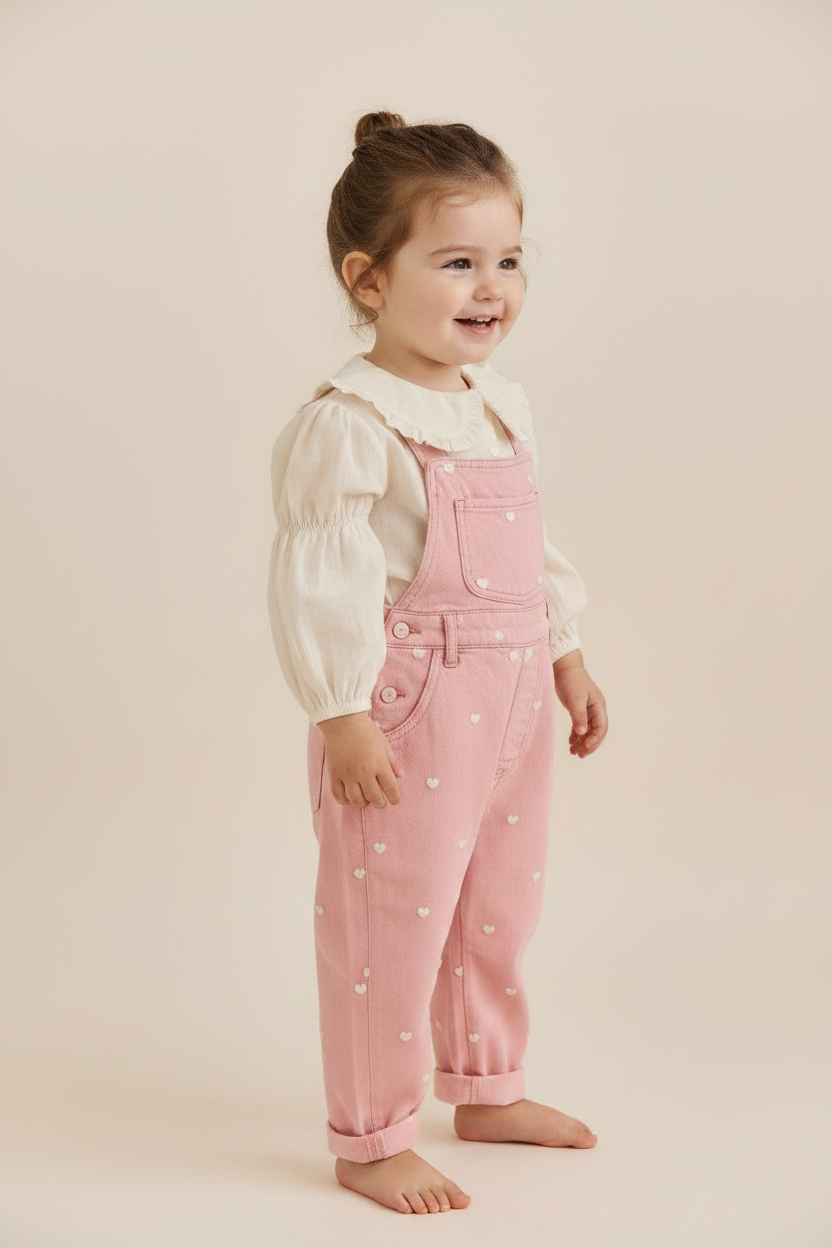 Cotton Baby Pants - Rose Heart Print - Kumfy Kids (2)