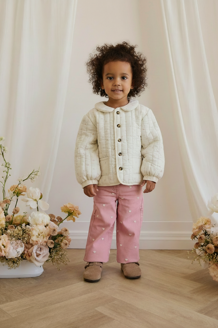 Cotton Baby Pants - Rose Heart Print - Kumfy Kids (3)