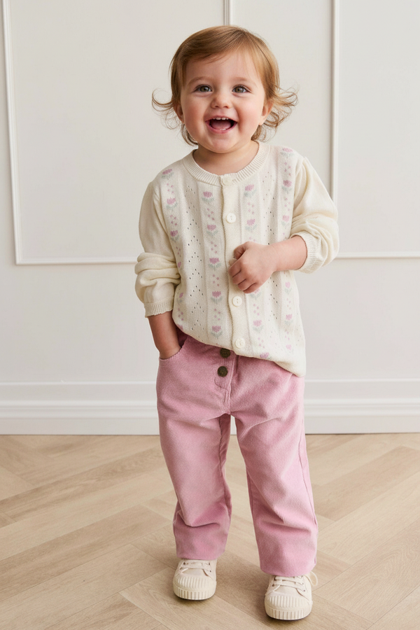Cotton Baby Pants - Dahlia Pink