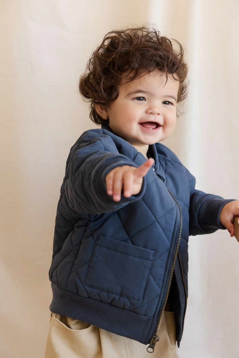 Cotton Baby Jacket - Slate Blue - Kumfy Kids (4)
