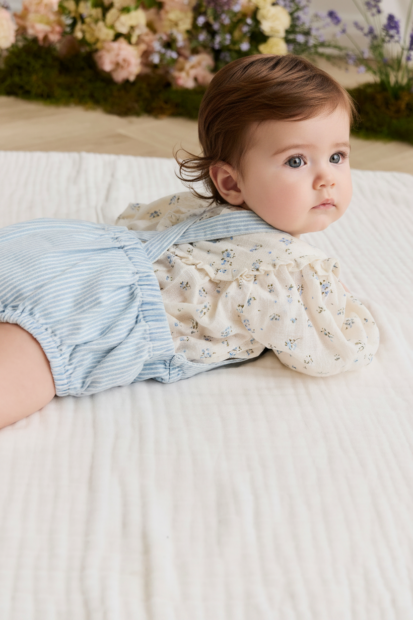Cotton Baby Romper - Soft Stripe - Kumfy Kids