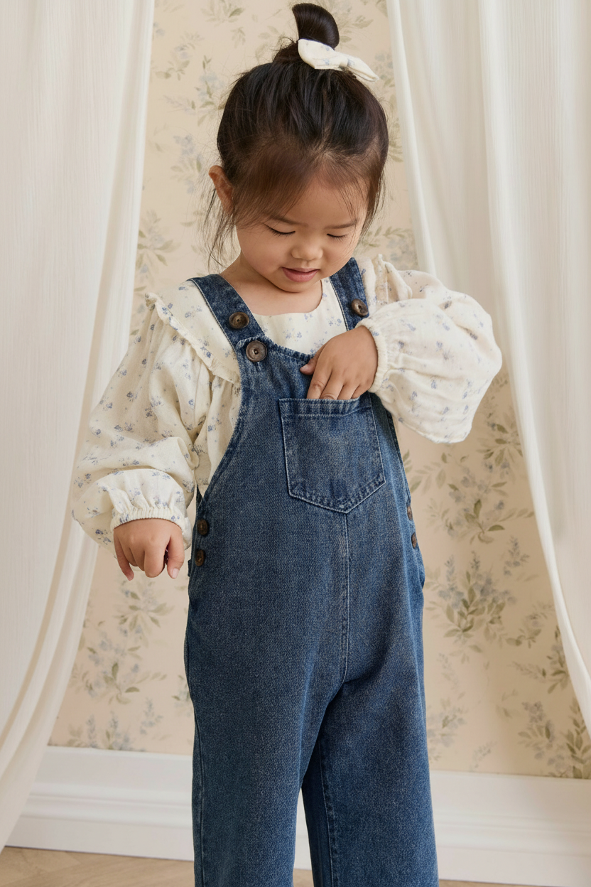Cotton Baby Pants - Classic Denim - Kumfy Kids (3)