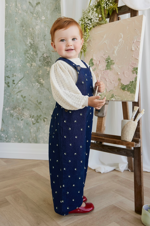 Cotton Baby Pants - Indigo