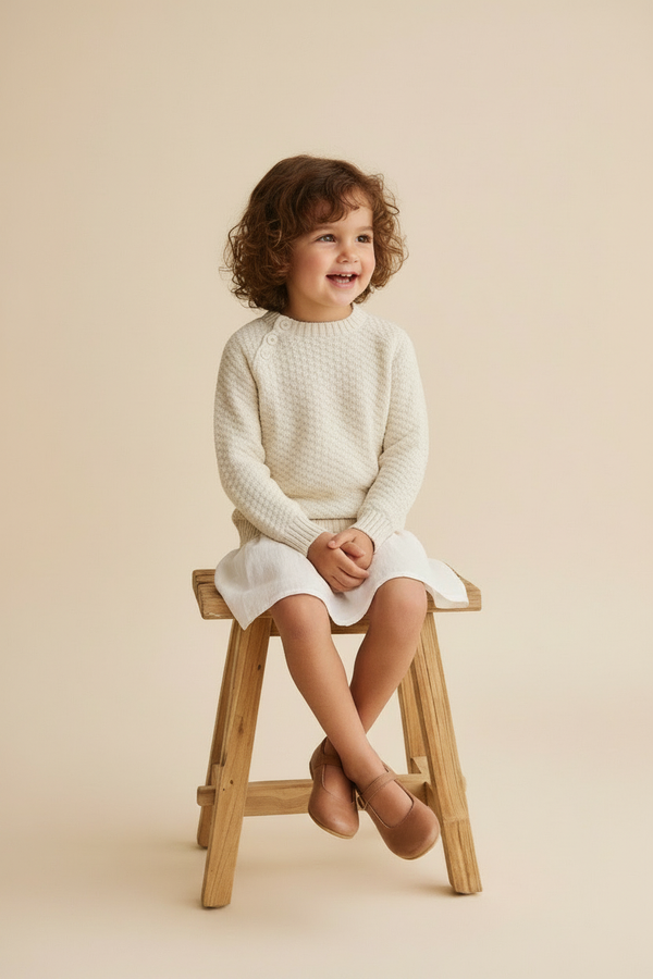 Cotton Baby Sweater - Vanilla Cream